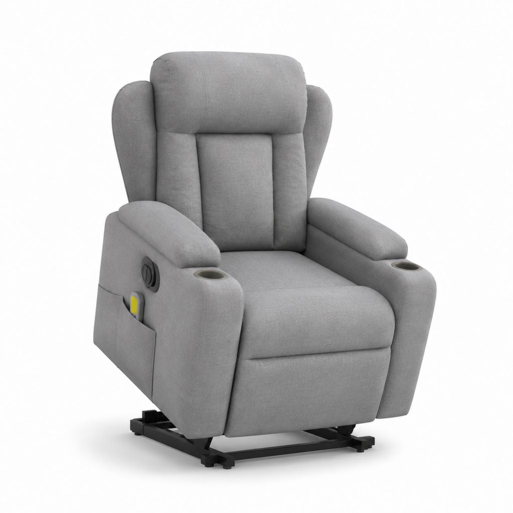 Relaxsessel mit Liegefunktion Grau Polyester 89 x 94 x 104 cm