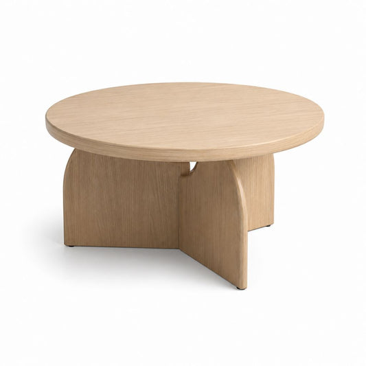 Runder Couchtisch Natur Eichenfurnier MDF Ø80 x 40 cm
